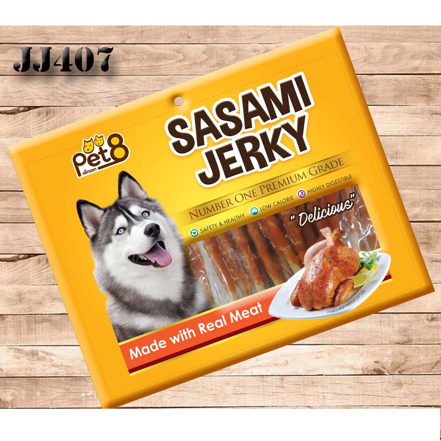 Pet8 Sasami Jerky สันในไก่เจอกี้สไลด์ 2pack*160-140g พร้อมส่ง ใหม่จากเตาอบ - รูปที่ 4