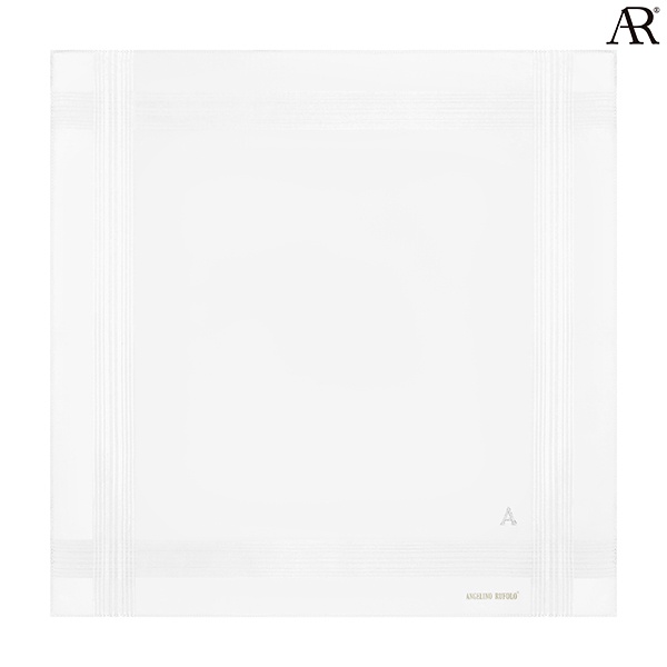 ANGELINO RUFOLO Handkerchief (ผ้าเช็ดหน้า) ผ้า 100% COTTON คุณภาพเยี่ยม ดีไซน์เรียบหรู สีขาว