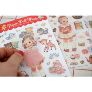 Sticker Vintage ลาย Paper Doll