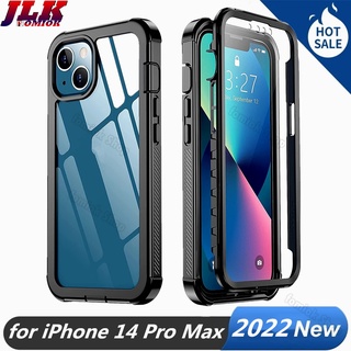 [SHELLBOX] For iPhone 15/14/13/12/11 Pro Max Mini 6/7/8 Plus SE Case with Built-in Screen Protector 360° Full Body Protective Cover Heavy Duty Lightweight Slim Shockproof Clear Case