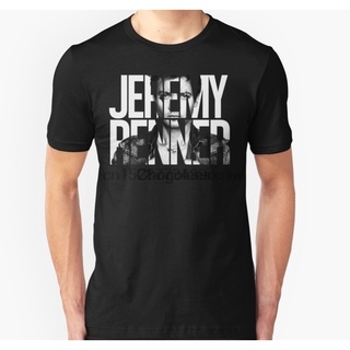 เสื้อยืดผ้าฝ้าย ขายดี เสื้อยืดลําลอง แขนสั้น พิมพ์ลาย Jeremy Renner PFmhhm71FFkmda74 สไตล์คลาสสิก สําหรับผู้ชาย