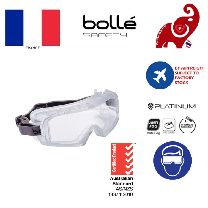 BOLLE 1686101 Coverall 3AF/AS Indirect Vents Safety Goggles