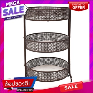 ชั้นวางของ 3 ชั้น มีล้อ STACKO MOROC 45x42x80 ซม. สีน้ำตาล ชั้นวางของ 3 TIER SHELVES WITH WHEELS STACKO MOROC 45X42X80CM