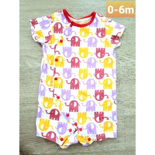 (ส่งต่อ) ชุดเด็ก เสื้อเด็ก 0-6m ใส่สบาย กระดุมสแนป ลายช้าง