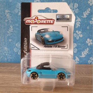 โมเดลรถเหล็ก Majorette Porsche 718 Boxter_Porsche Edition # สีน้ำเงิน เปิดประทุนได้ โมเดลรถสะสม
