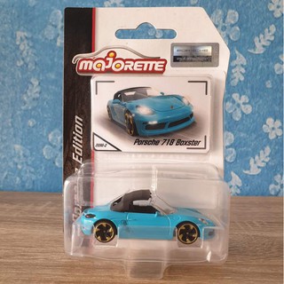 โมเดลรถเหล็ก Majorette Porsche 718 Boxter_Porsche Edition # สีน้ำเงิน เปิดประทุนได้ โมเดลรถสะสม