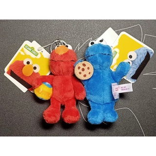 (ของแท้) พวงกุญแจตุ๊กตา Sesame Street : Elmo &amp; Cookie (คู่สองตัว)