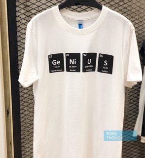 เสื้อยืดผ้าฝ้ายพิมพ์ลายขายดีเสื้อยืด  Genius ผลิตจาก COTTON USA 100%