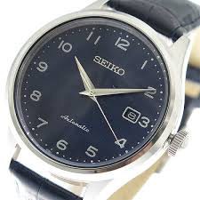 SEIKO Automatic นาฬิกาข้อมือผู้ชาย สีเงิน/หน้าน้ำเงิน สายหนัง รุ่น SRPC21K1