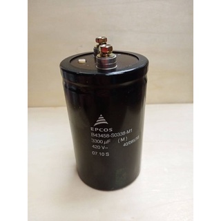 คาปาซิเตอร์  EPCOS  CAPACITOR  3300uF 420v พร้อมส่ง 3300UF 420Vdc  ขนาด10.5x6.5cm. ของแท้จากโรงงานในไทยพร้อมส่ง (1ชิ้น)