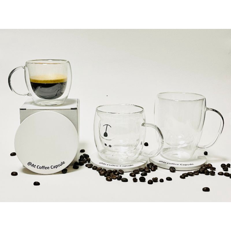 แก้วใส 2 ชั้น 150ml,350ml /แก้วหมี 2 ชั้น ขนาด 300 ml ใส่ กาแฟ ชา มีหูจับ กันความร้อน ใส่น้ำร้อน น้ำ