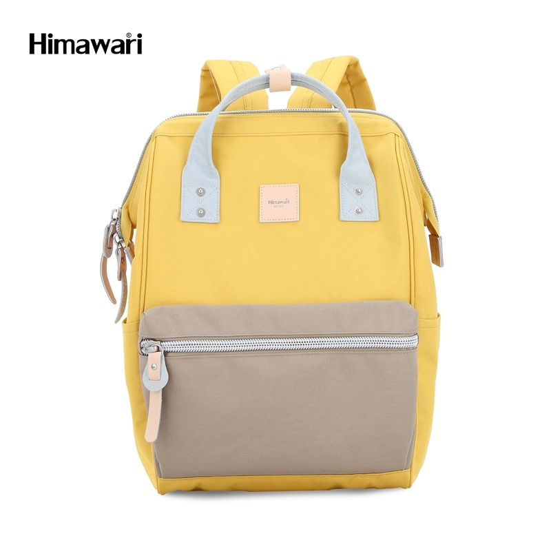 HIMAWARI กระเป๋าเป้สะพายหลัง กันน้ำ 15" Laptop Backpack with USB Port รุ่น 1881 สี #11 Yellow Khaki