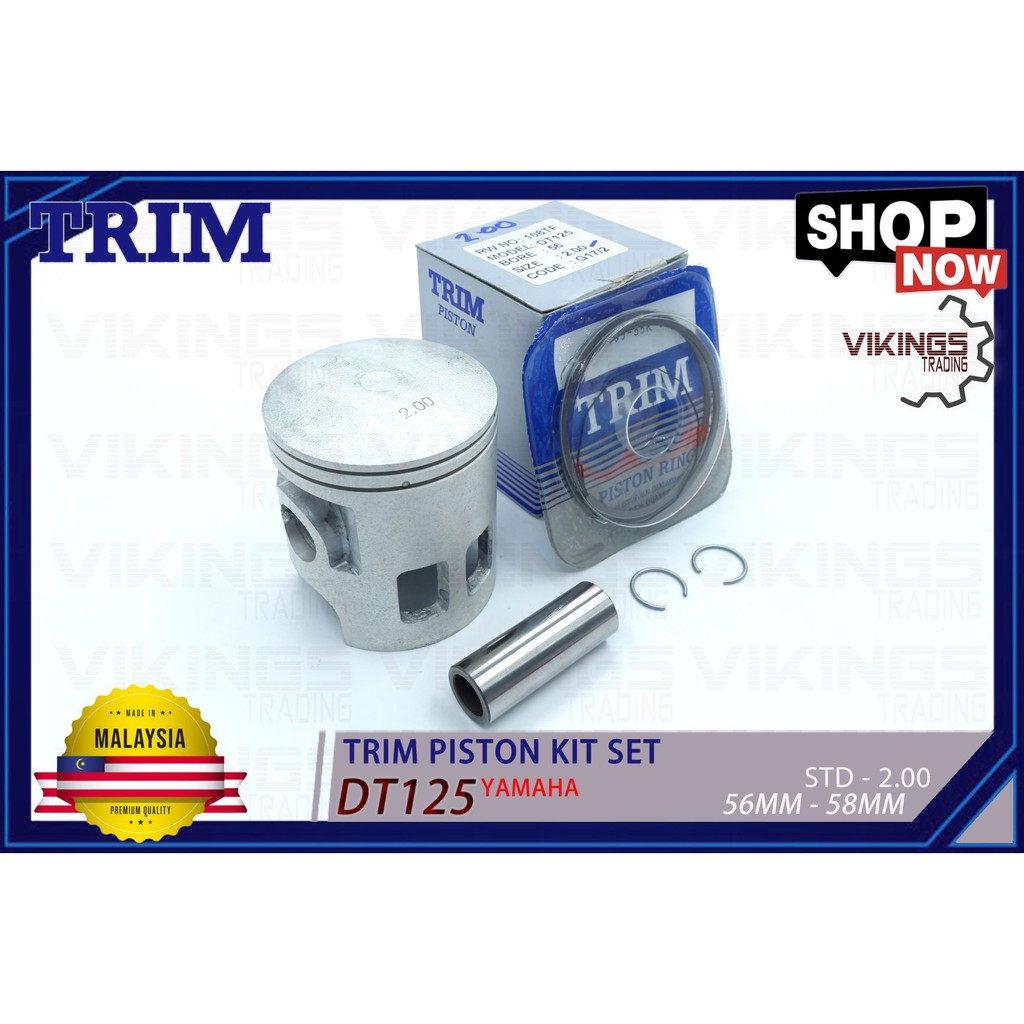 DT125 ENDURO TRIM PISTON KIT SET "PISTON+RING+PIN+CLIP" STD-2.00
