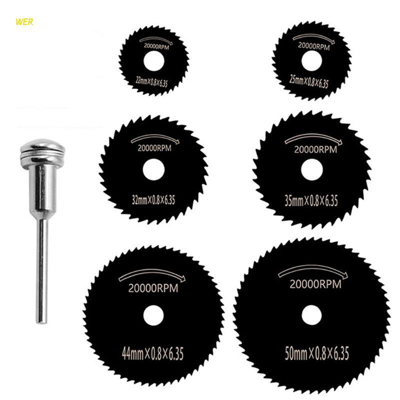7pcs/set Black Mini  Speed Steel Saw  Circular Rotary Cutting Blade