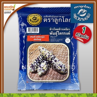 เมล็ดพันธุ์ ข้าวโพดข้าวเหนียวสามสี ไตรรงค์ (1 กิโลกรัม) เมล็ดข้าวโพดถุงใหญ่ ข้าวโพดสามสี เมล็ดพันธุ์ผักสวนครัว ตราลูกโลก