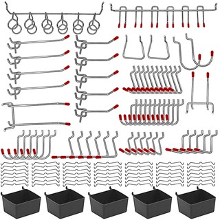 NAVSEEK : NVSAMZ001*  ชุดตะขอสำหรับเเผ่นเพกบอร์ด Pegboard Hooks Assortment 114pk.