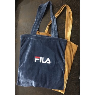 FILA Velvet Shopping bag กระเป๋าถุงผ้ากำมะหยี่ฟีล่า[กระเป๋าผ้ายี่ห้อใหม่] กระเป๋าฟีล่า Fila **หายาก**