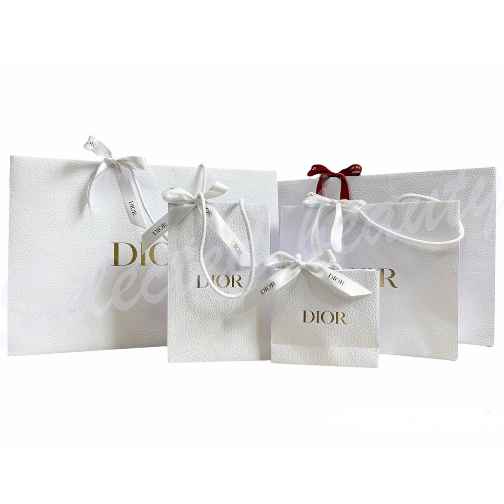 แท้💯 ถุงกระดาษ Dior + โบว์ สีขาว จากห้างเซ็นทรัล