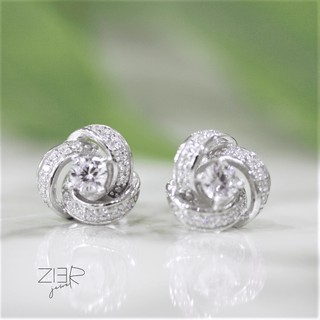 ต่างหูประดับพลอยเงินแท้ 925 Earring Silver 925-(E07170538)