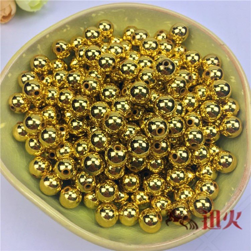 ลูกปัดกลมสีเงิน ทอง4mm 5mm 6mm 8mm-500g