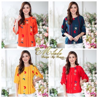 เสื้อคอกลม แขน 3 ส่วน