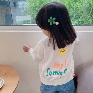 【เสื้อกันแดดน่ารัก】เสื้อคลุมเด็ก เสื้อคลุมคาร์ดิแกนไหมพรม เสื้อกันแดดเด็ก แบบบาง ลายน่ารัก สไตล์เกาหลี แฟชั่นฤดูร้อน สําหรับเด็กผู้หญิง 2022 เสื้อคลุมกันแดด