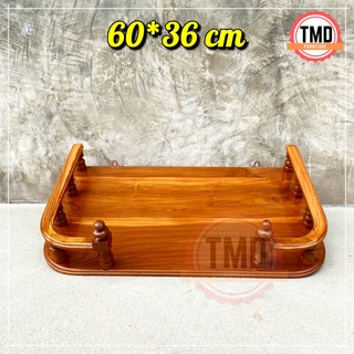 TMD หิ้งพระโค้งติดผนัง ไม้สักทอง ขนาด 60*36 ซม สีย้อม หิ้งวางไอ้ไข่ หิ้งวางพระพุทธรูป