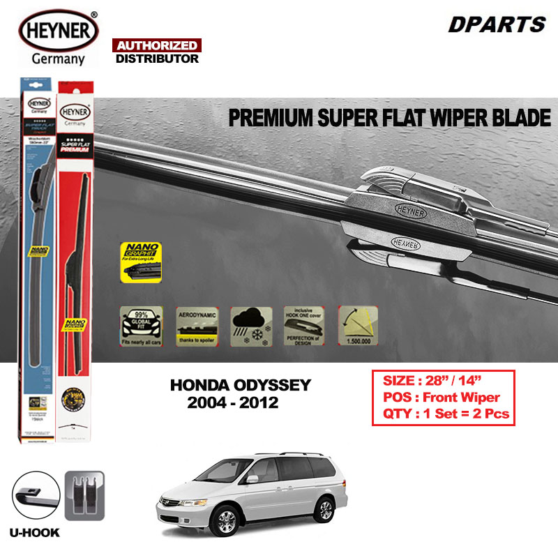 ใบปัดน้ําฝน Heyner Super Flat Premium ( 28"/14" ) Honda Odyssey ( RB1 / RB2 ) 2001-2012