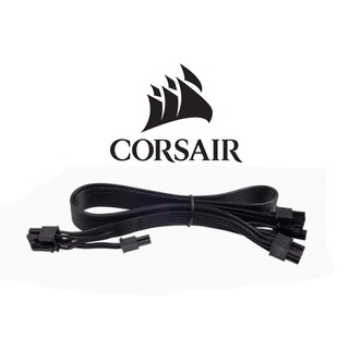 สายแท้ PCI-E VGA Corsair Type 3 FLAT Sleeved Black PCI-E Pig Tail Cable - for Power Supply - Black CORSAIR AX,HX,RM,SF