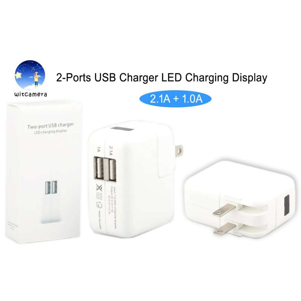 หัวชาร์จ 2USB 2.1A+1.0A Charger หัวชาร์จมือถือ USB 2 ช่อง ปลั๊กชาร์จ Adapter ใช้ได้กับ มือถือและของแท็บเล็ทุกรุ่น