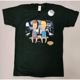 เสื้อยืดคอกลมcrew neckเสื้อการ์ตูน BeavisAndButthead ลิขสิทธิ์แท้S-4XL