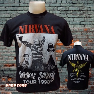 เสื้อยืดแฟชั่น เสื้อวง NIRVANA ไม่มีตะเข็บข้าง คอฟิต ป้ายUSA เสื้อร็อค เสื้อทัวร์ เสื้อผู้ชาย เสื้อวินเทจ วงร็อคต่างประเ