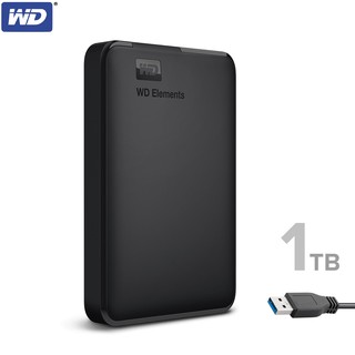 WD Elements HDD 2.5 นิ้ว ความจุ 1TB ฮาร์ดดิสก์แบบพกพา 2.5" ความเร็วสูง น้ำหนักเบา (WDBUZG0010BBK-WESN/3Y) USB3 ประกัน3ปี