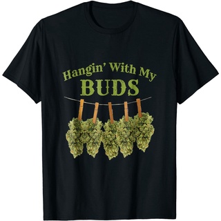 tshirtเสื้อยืดคอกลมฤดูร้อนเสื้อยืด ผ้าฝ้าย 100% พิมพ์ลาย My Buds Marijuana Friends คุณภาพสูงSto4XL