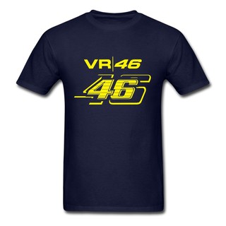 ผู้ชายเสื้อยืด Men T-Shirt Rock N Roll Vr46 รถจักรยานยนต์ Racer ที่ดีสำหรับผู้ใหญ่ Navy Blue Mens T Shirt Short