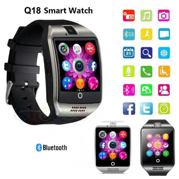 Smart Watch นาฬิกาโทรศัพท์ สมาร์ทวอทช์ Q18 (สี ดำ-เงิน)