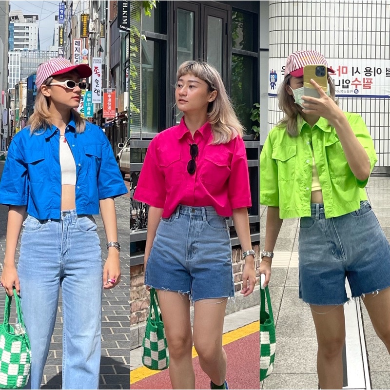 ENDOFMARCH | GUMP CROP SHIRT 🎽 ครอปเชิ้ตผ้า cotton 100%