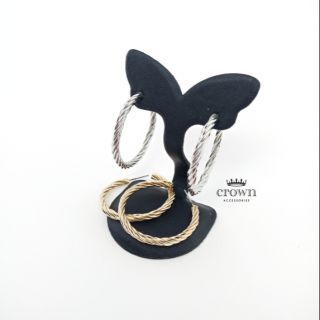 Curl hoop earrings ต่างหูห่วง เครื่องประดับ แฟชั่น