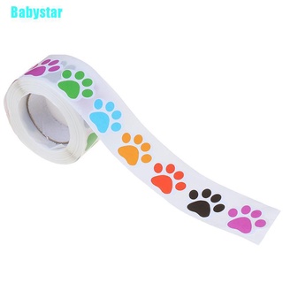 (Babystar) สติกเกอร์ฉลาก ลายอุ้งเท้าแมว สีสันสดใส