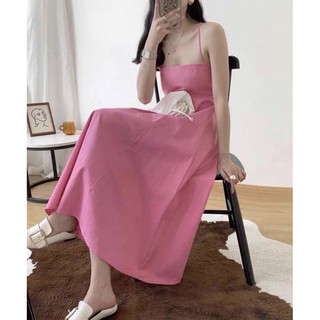 พร้อมส่ง So pink Dresss สีสวยมาก ซิปซ่อนข้างค่า