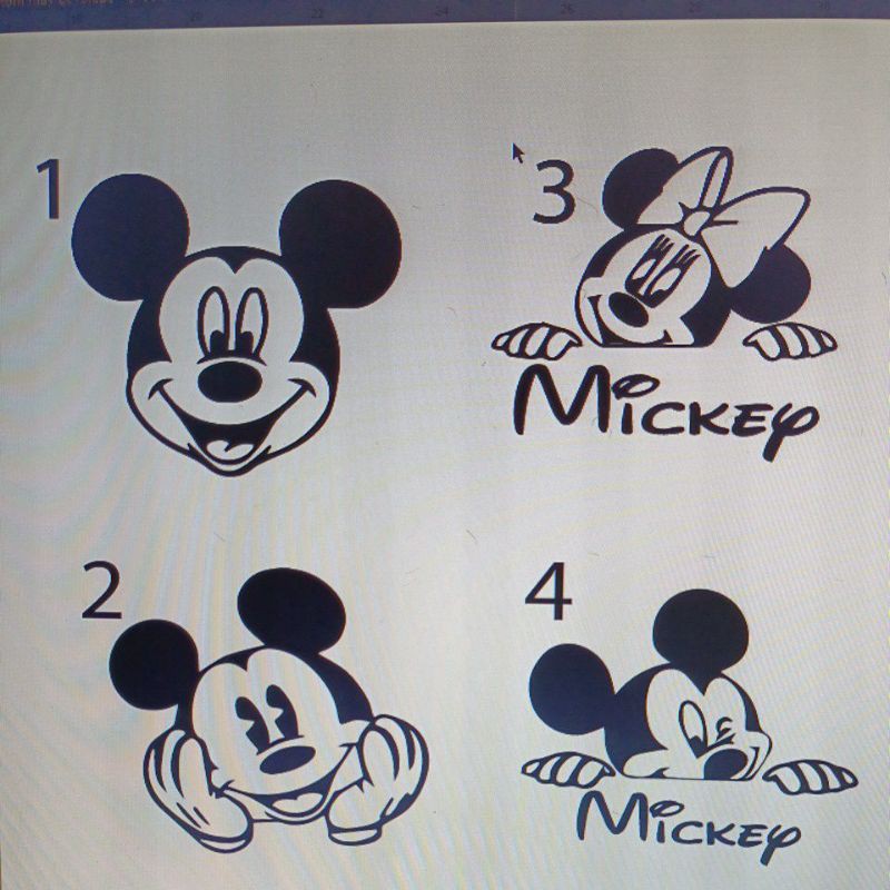 Stiker Mikey mouse สีดํา