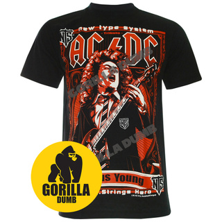 Gorilladumb เสื้อยืดลายวงดนตรี เอซีดีซี AC DC Angus Young