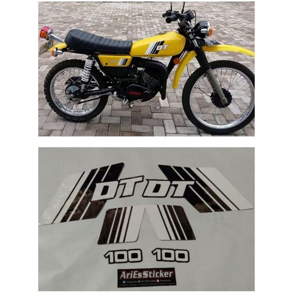 Yamaha DT 100 สติ๊กเกอร์แถบขาวดํา