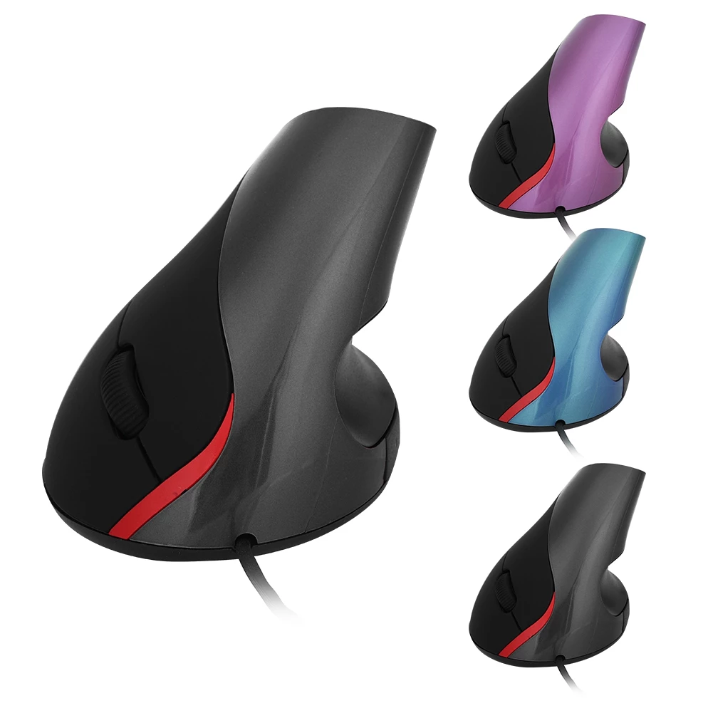 เมาส์แนวตั้ง Ergonomic เมาส์ออปติคอลเพื่อสุขภาพ 1200DPI thumbnail 3