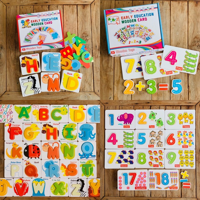 [พร้อมส่ง ] สื่อการเรียนรู้เด็กเล็ก ABC1234 การ์ดตัวอักษรและตัวเลข เกมส์จับคู่ พยัญชนะ ไทย อังกฤษ