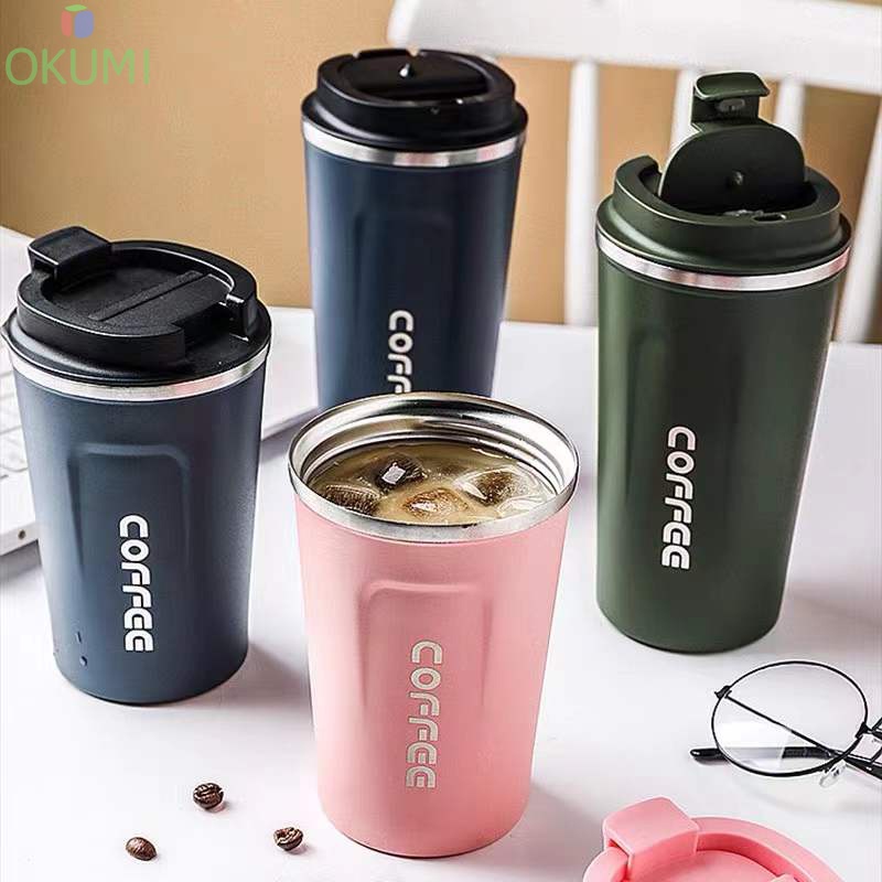 OKUMI_SHOP แก้วเก็บความเย็น/ร้อน สแตนเลส 380ml & 510ml แบบพกพา