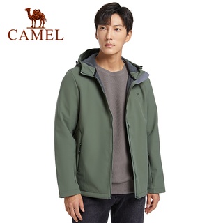 Camel เสื้อแจ็กเก็ต ผ้าฟลีซ นิ่ม แบบหนา ให้ความอบอุ่น แฟชั่นฤดูใบไม้ร่วง และฤดูหนาว สําหรับผู้ชาย และผู้หญิง