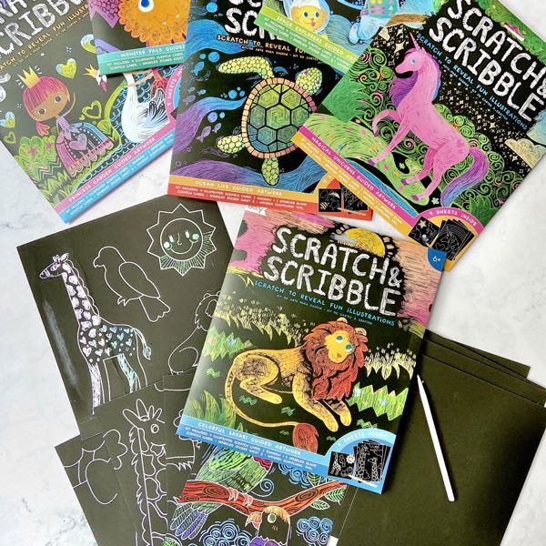 Scratch&Scribble   กระดาษขูดสีรุ้ง ชุดใหญ่  ลายสวย แบรนด์ooly 🇱🇷 พร้อมส่ง