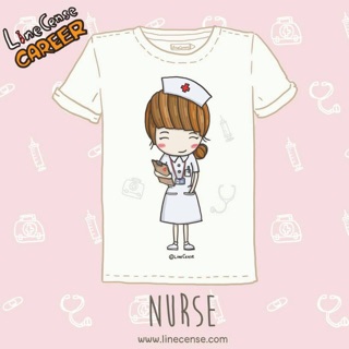 เสื้อคอตตอนลาย Nurse