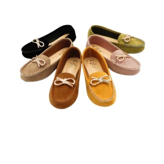 Size 33-40 รองเท้าคัทชู แบบอะไหล่โบว์พัน หนังกำมะหยี่ Lily Shoes [ใส่โค้ด SEUSE522 ลด20%]